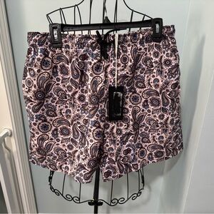 New Bellivera Men’s swimsuit shorts Medium M pale purple paisley Guys swim